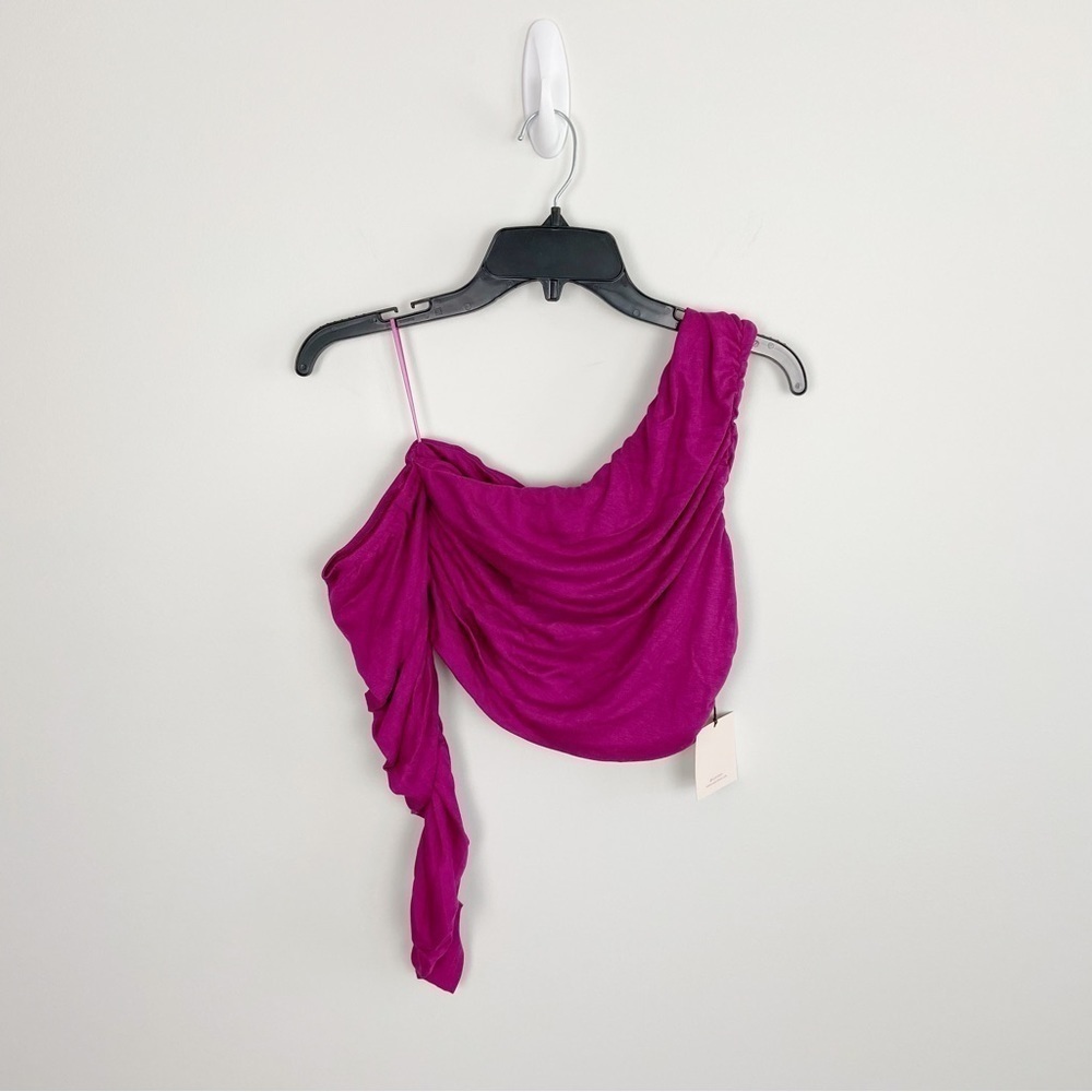 Superdown Selilah One Shoulder Top in Berry Size M - Picture 2 of 10